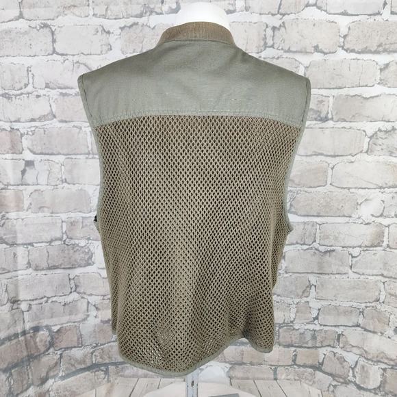 Vintage Jones New York Utility Fishing Hunting Vest Olive Green Cotton Large - Picture 8 of 15
